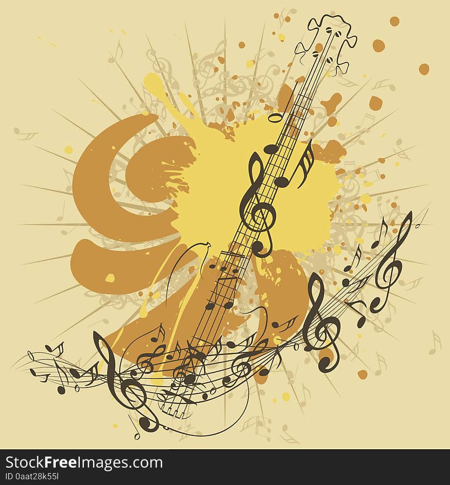 Music Poster With Guitar