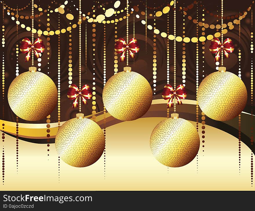 Decorative Gold Xmas Balls