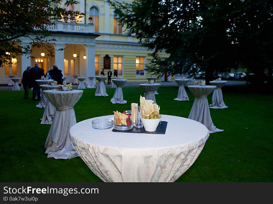 Luxurious evening party in a palace on the island Zofin in Prague. Luxurious evening party in a palace on the island Zofin in Prague.