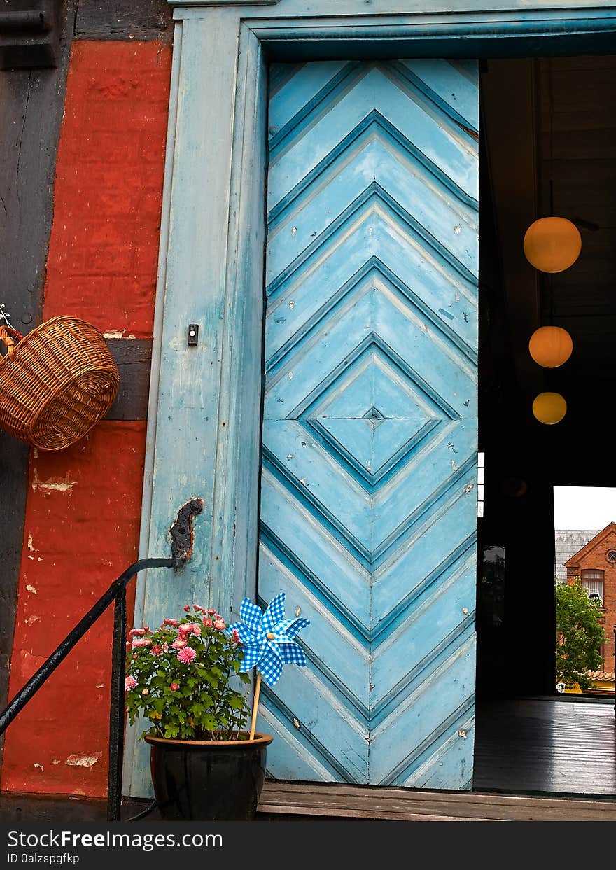 Bright Colors Traditional Painted Wooden Door