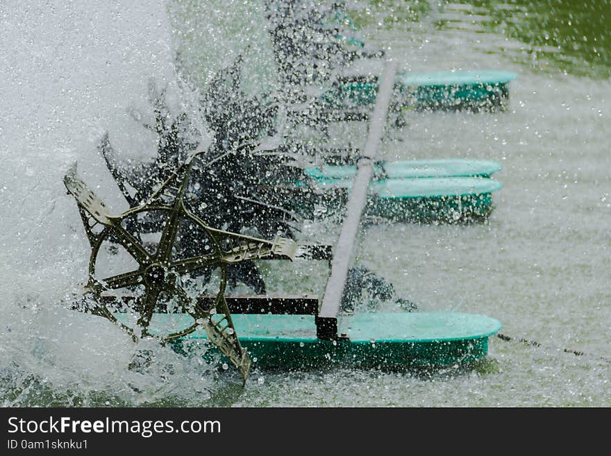 Water turbines are spinning turbines rotate to add oxygen to the water. Speed Shutter. Water turbines are spinning turbines rotate to add oxygen to the water. Speed Shutter