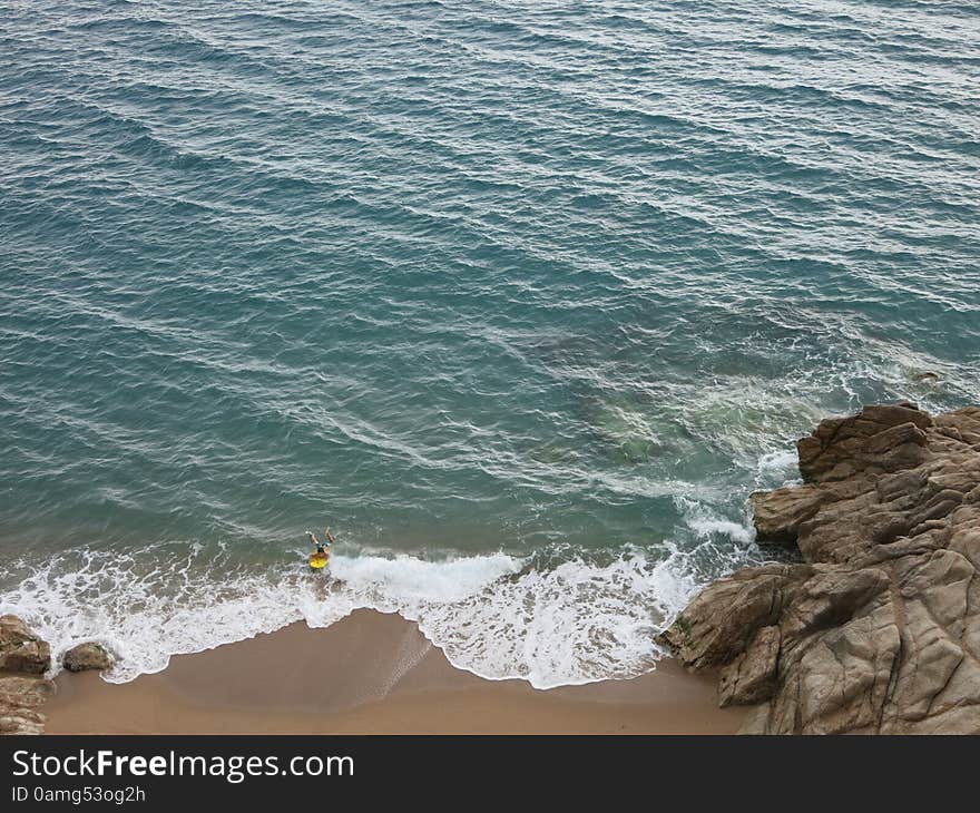 Whitecaps waves rolled on shore. Whitecaps waves rolled on shore