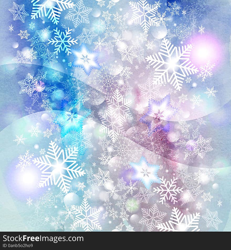 Winter background with snowflakes