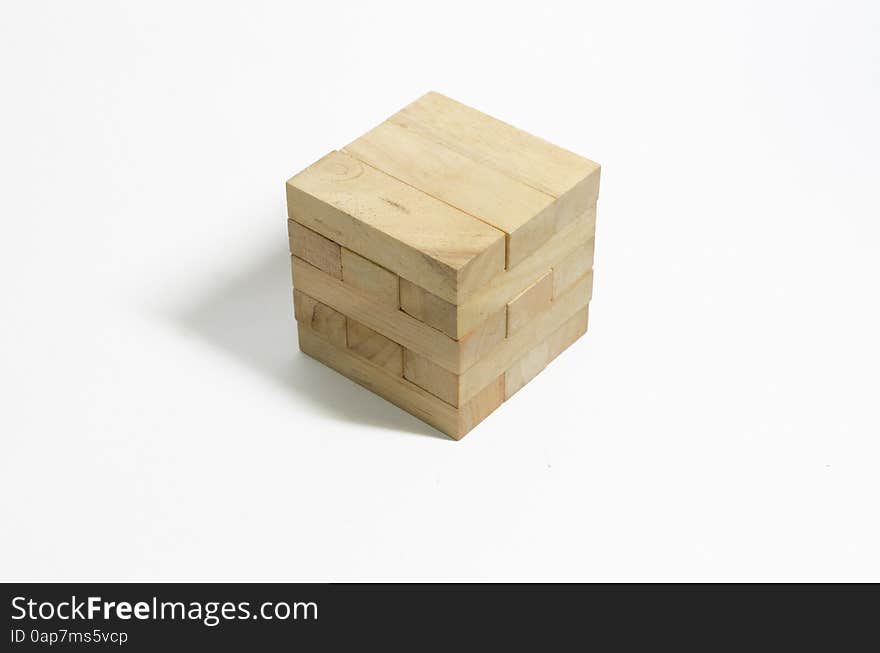 Wood block toy on white background. Wood block toy on white background.