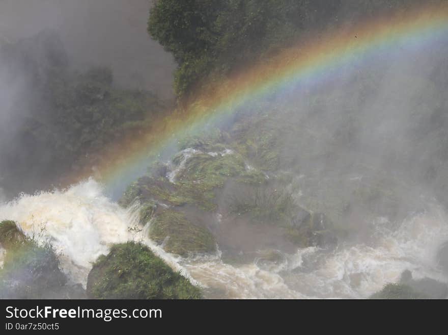 Iguazu falls are waterfalls of the Iguazu River on the border of the Argentine province of Misiones and the Brazilian state of ParanÃ¡. Surroned by rainforest with amazing flora and fauna. Iguazu falls are waterfalls of the Iguazu River on the border of the Argentine province of Misiones and the Brazilian state of ParanÃ¡. Surroned by rainforest with amazing flora and fauna.