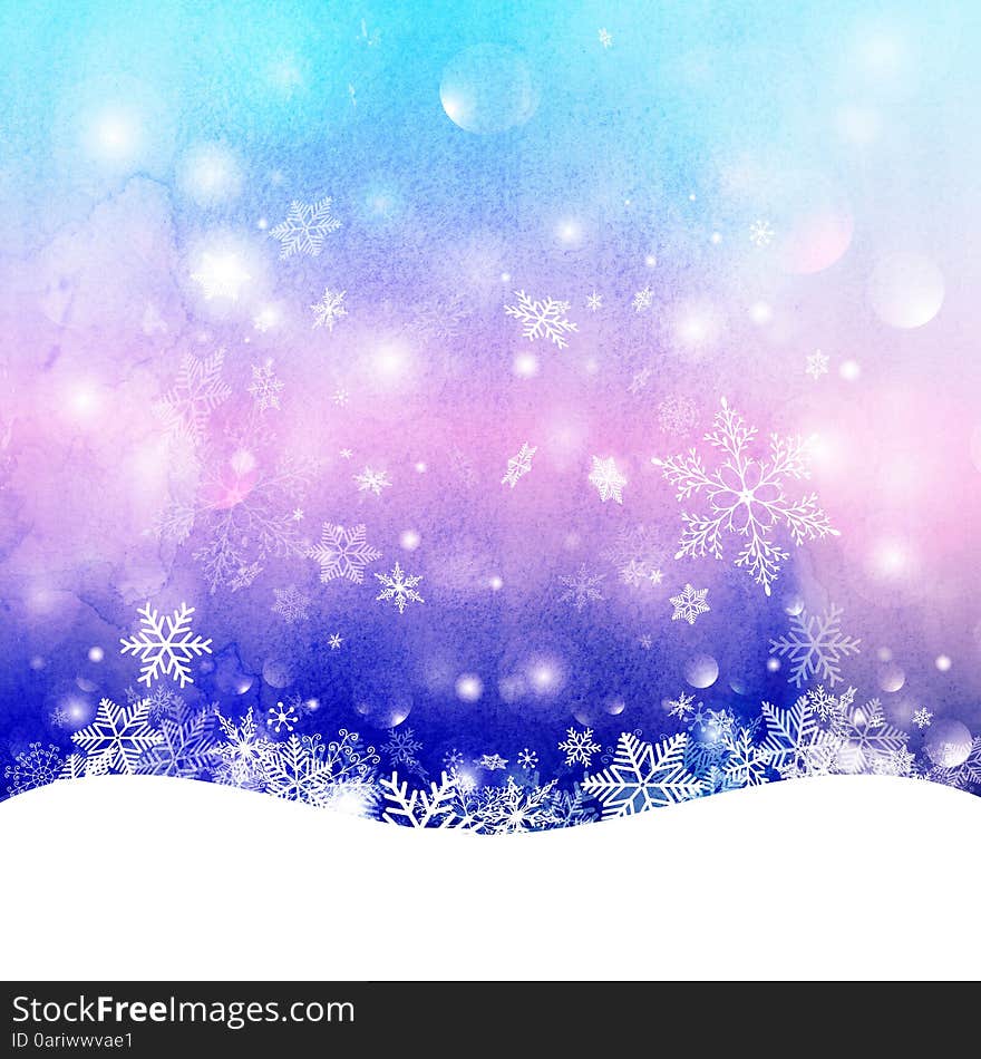 Winter background with snowflakes