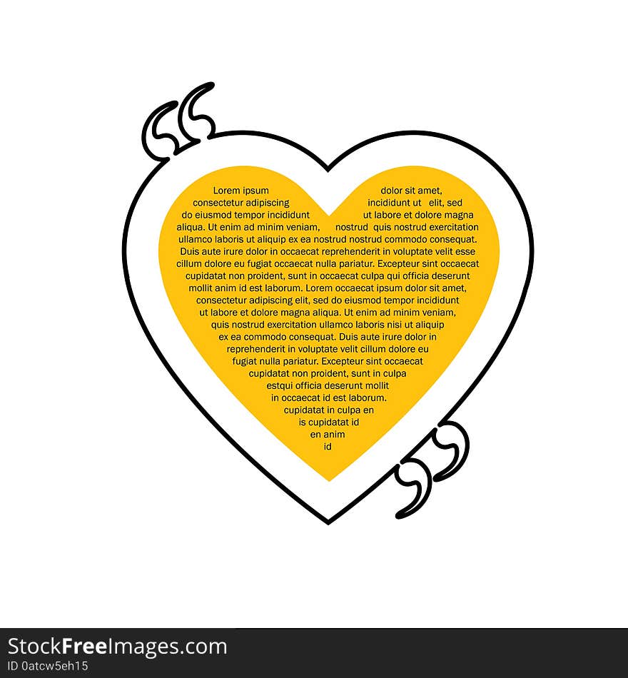 Quote text heart shaped bubble vector graphic design