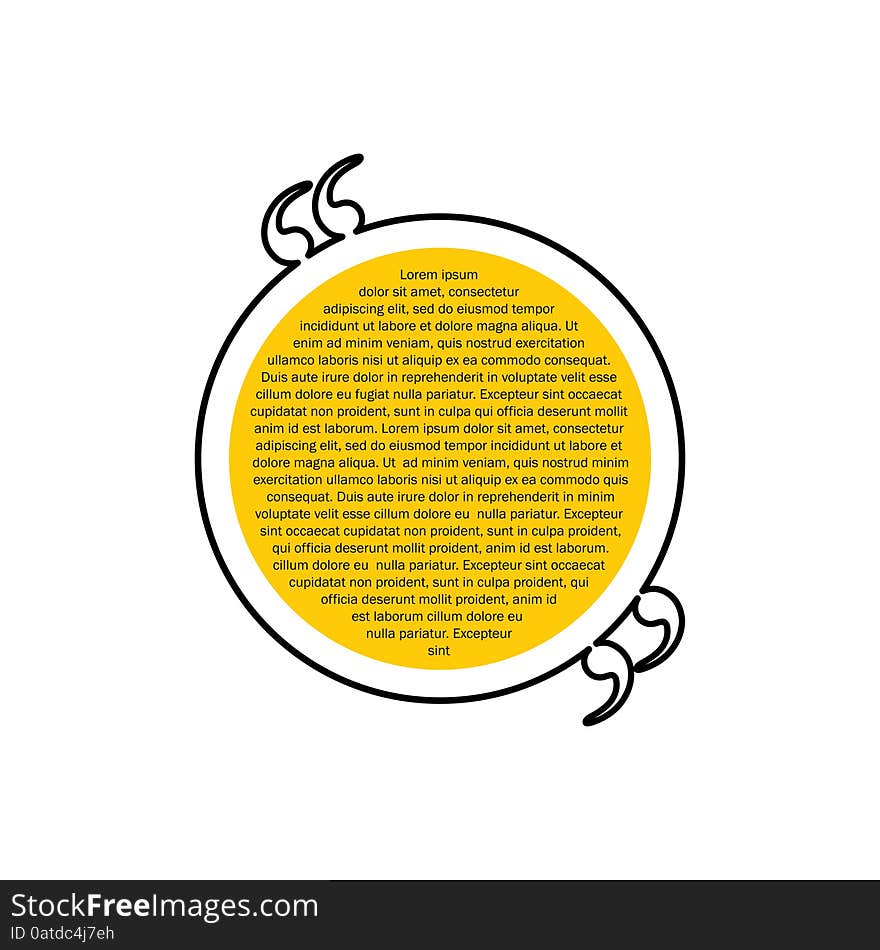 Quote text circular bubble vector graphic design using black lin