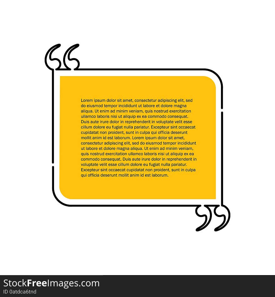 Quote text bubble vector graphic design using black line