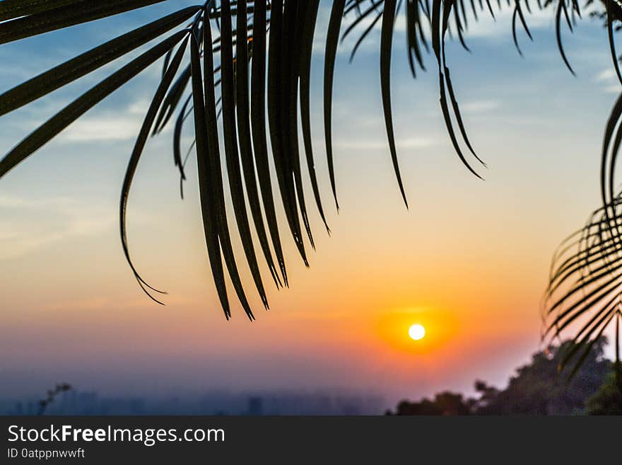 Sunset over mountain