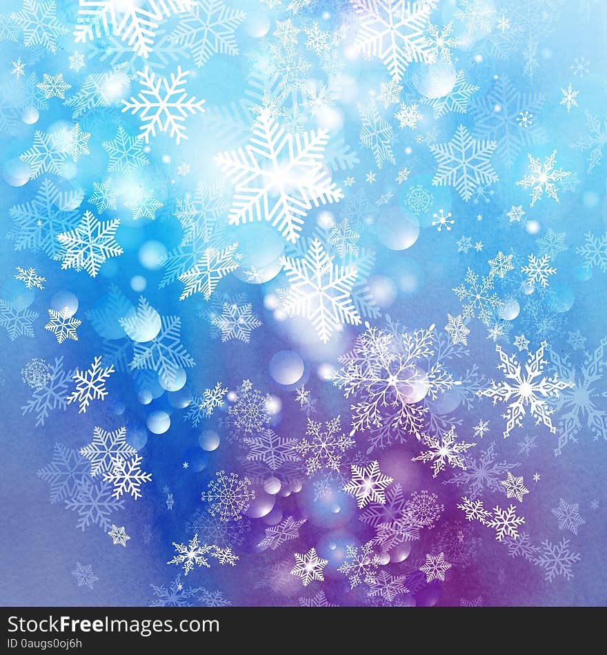 Winter background with snowflakes