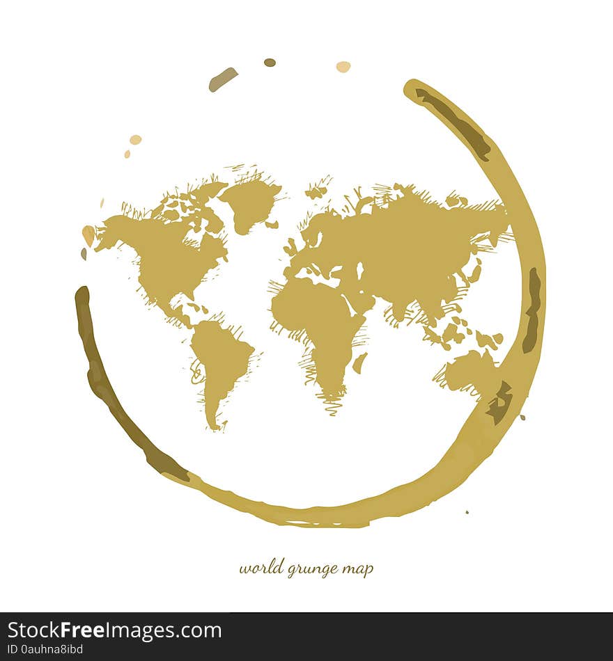 World Map Watercolor, Vector illustration