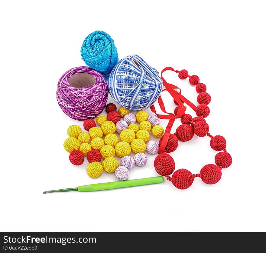 а balls of yarn for knitting