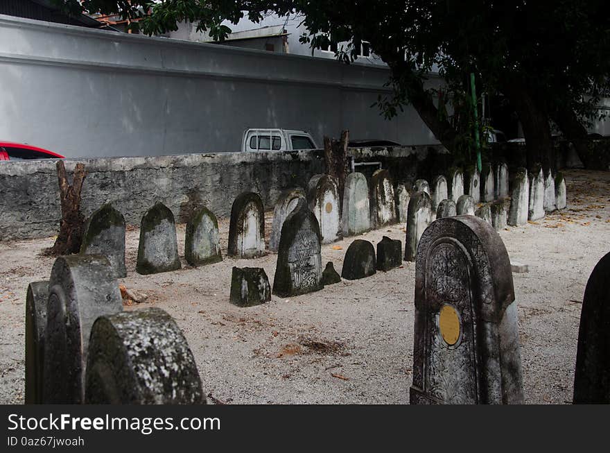 Ancient royal cemetery at Male near Hukuru Miskiy mosque. Maldives. Ancient royal cemetery at Male near Hukuru Miskiy mosque. Maldives