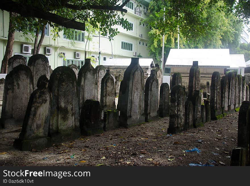 Ancient royal cemetery at Male near Hukuru Miskiy mosque. Maldives. Ancient royal cemetery at Male near Hukuru Miskiy mosque. Maldives