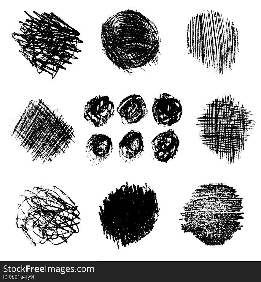 Vector set of pencil hatching 3