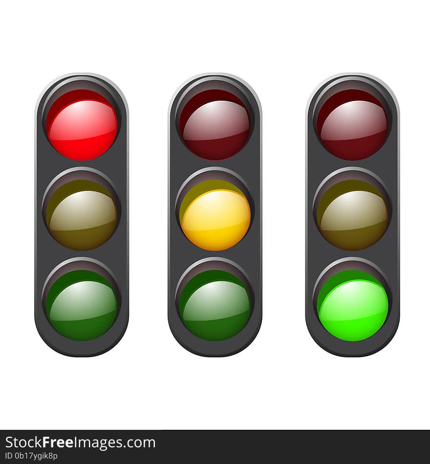 Set traffic light icon. Traffic light logo icon.