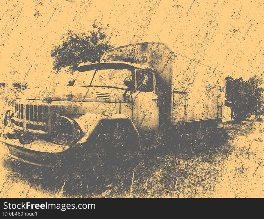 Retro overfiltered russian old military car