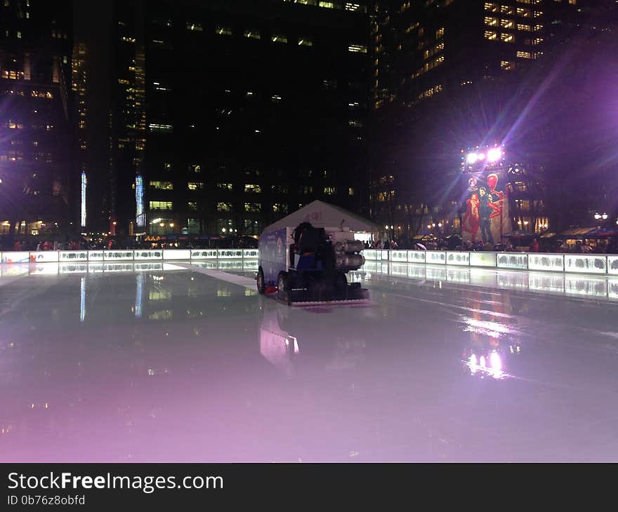 Ice Skating Rink at Bryant Park in the Evening.