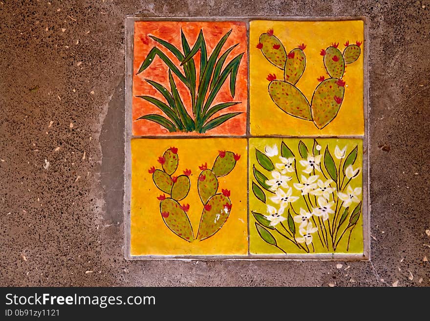 Creative hand pained ceramic tiles