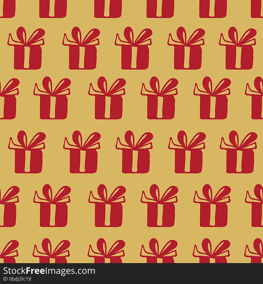 Seamless vector pattern with gift boxes