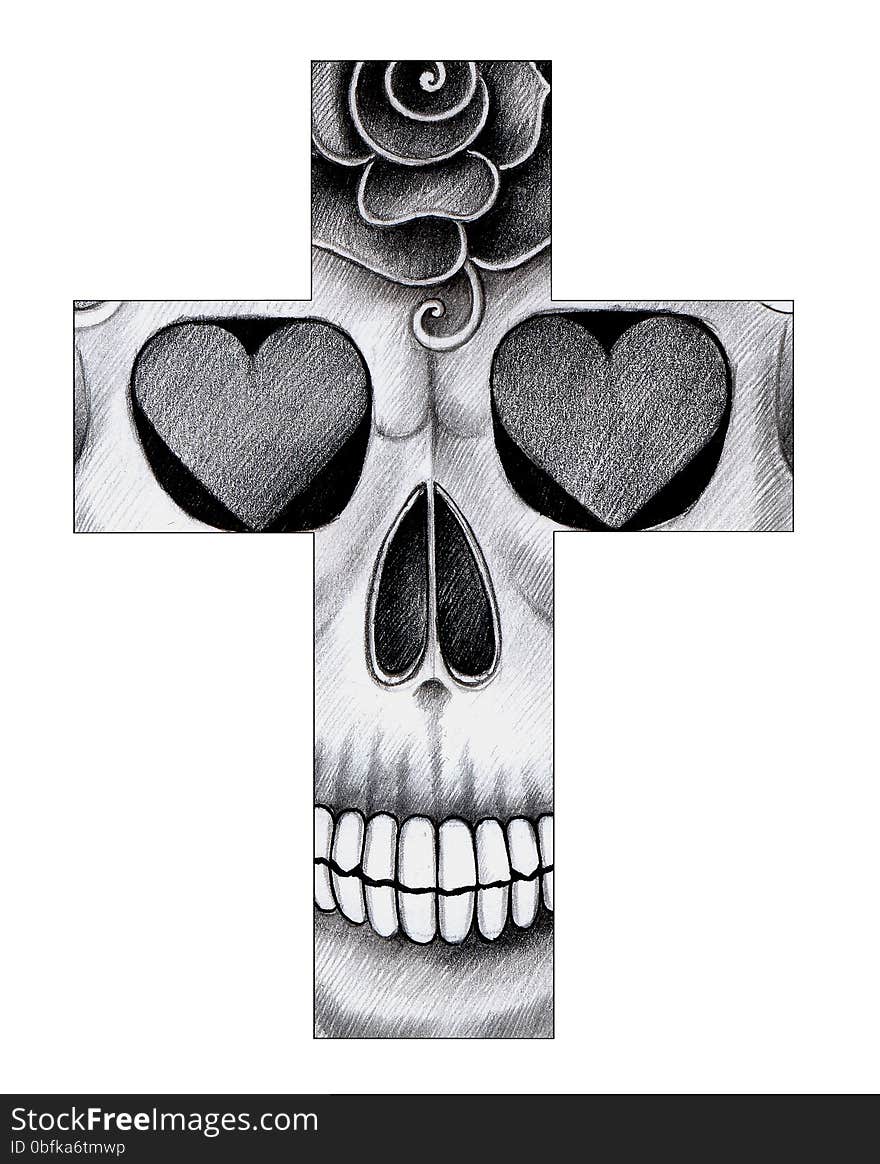 Art Skull Cross Day Of The Dead.