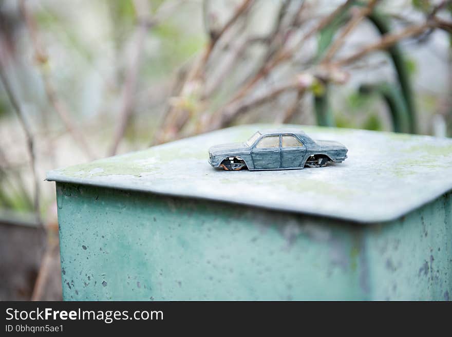 Broken Vintage Toy Car Without Wheels