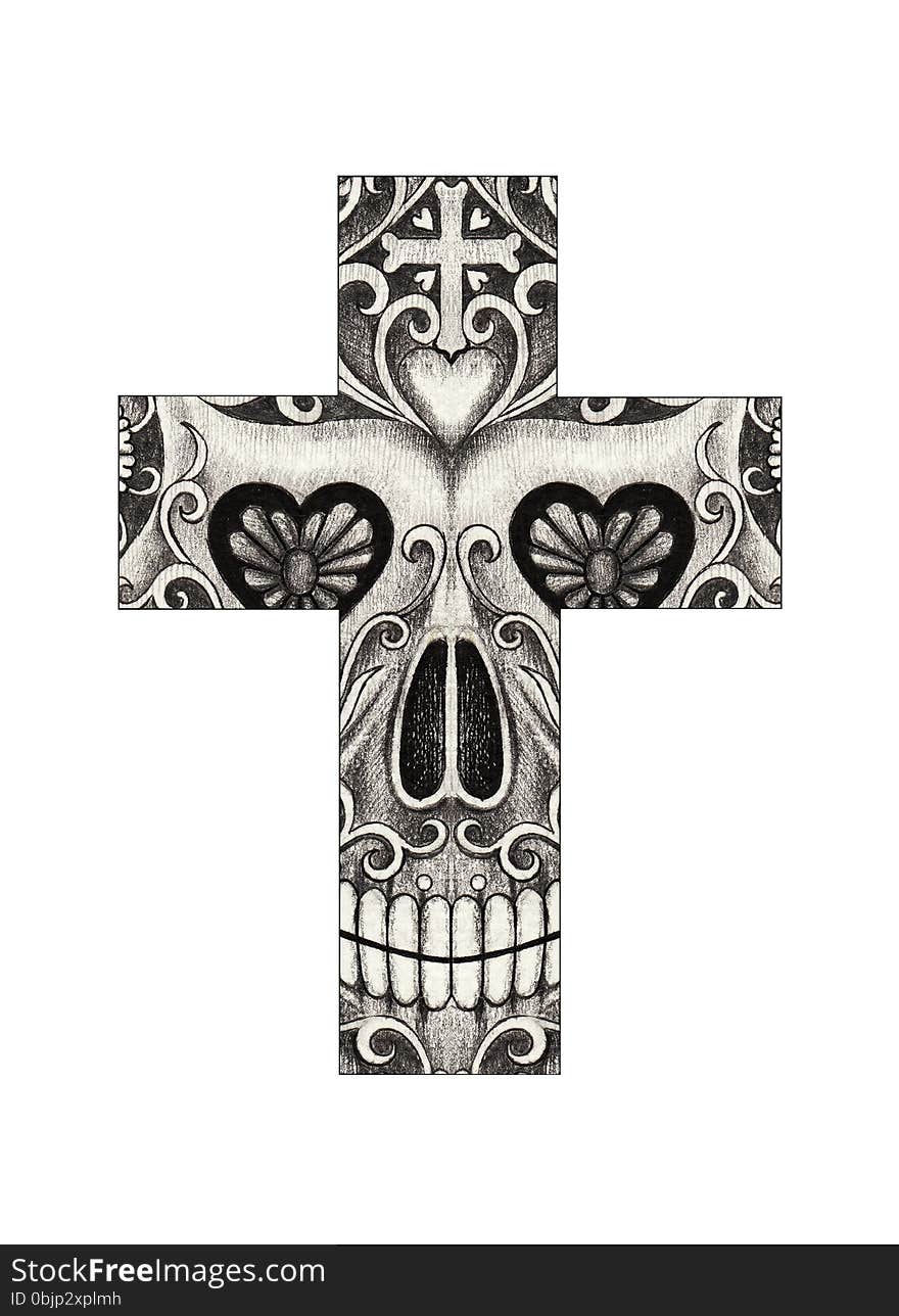 Art Skull Cross Day Of The Dead.