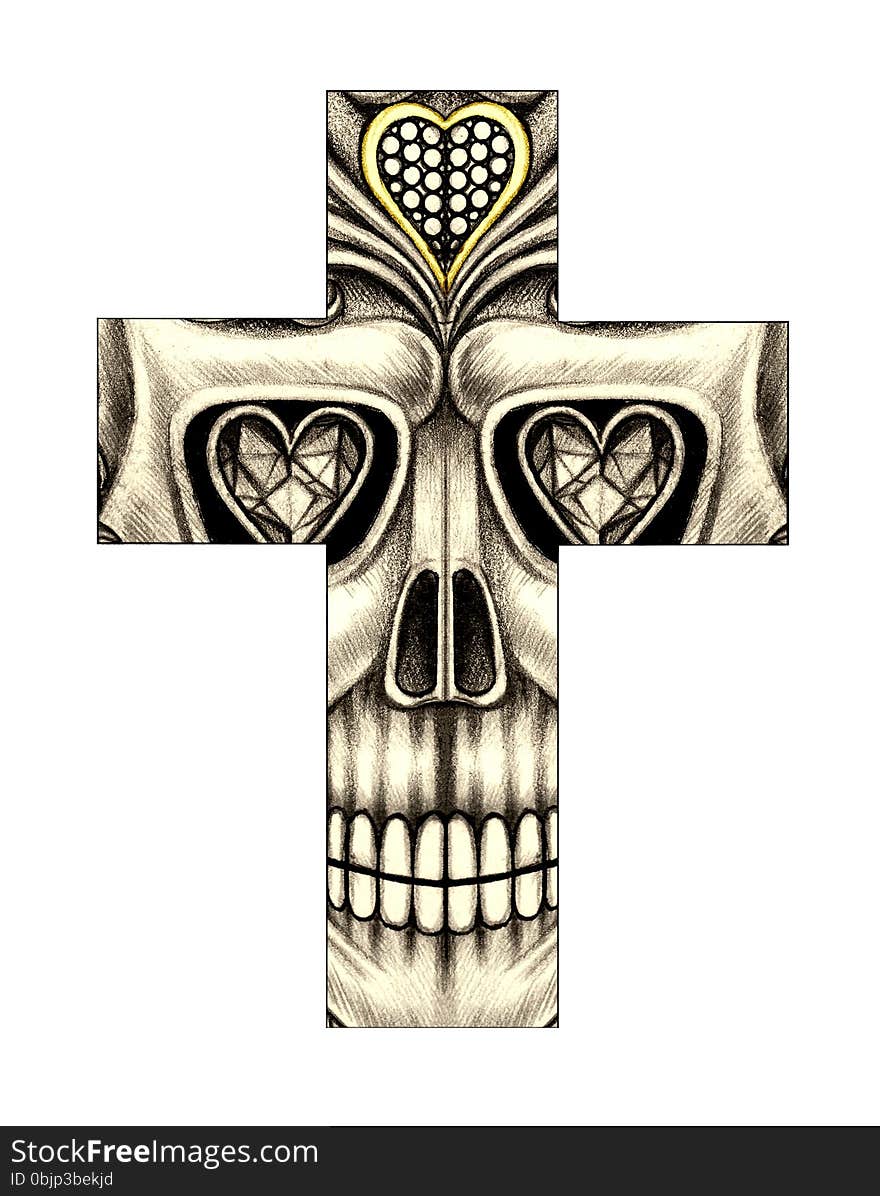 Art skull cross day of the dead.