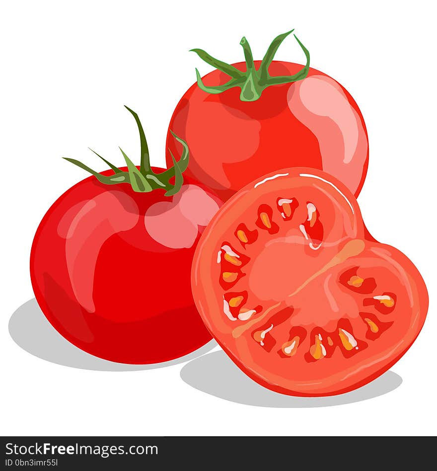 Tomato isolated on white background