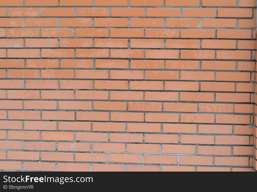 Brick wall in the snow in St. Petersburg