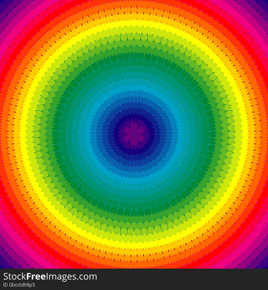 Rainbow radial background with hearts. Rainbow radial background with hearts