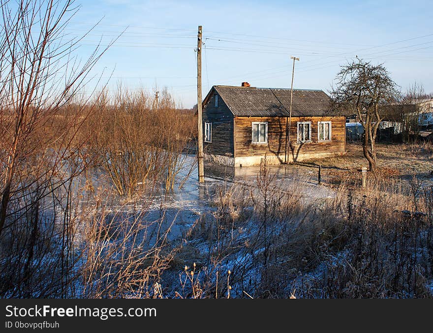 Farmhouse in winter