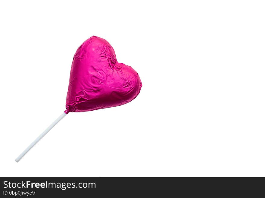 Chocolate heart-shaped lollipop