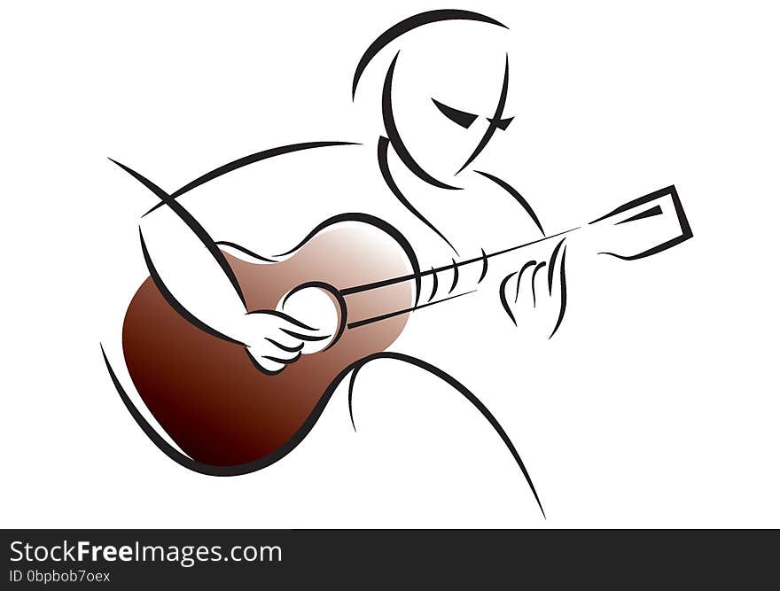 Vector illustration of a symbol guitar training. Vector illustration of a symbol guitar training