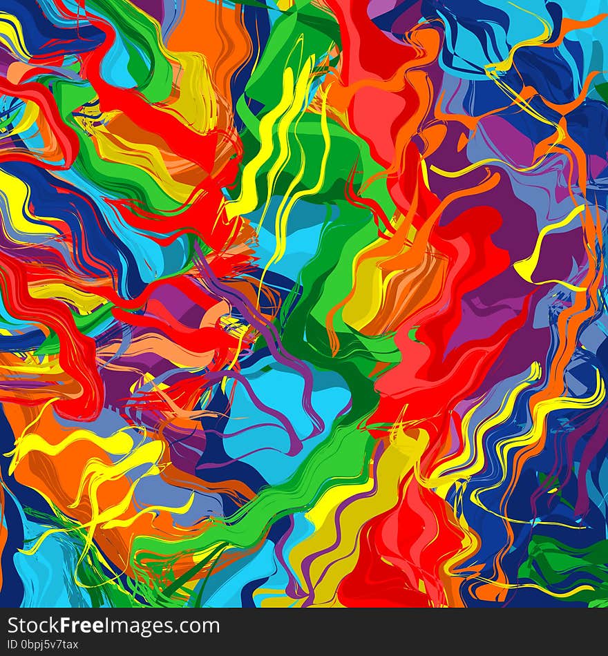 Art rainbow color splash brush strokes paint abstract background illustration