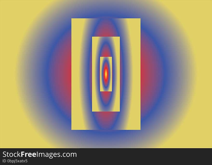 Abstract image with a model red yellow blue colors that produce an optical illusion. Abstract image with a model red yellow blue colors that produce an optical illusion