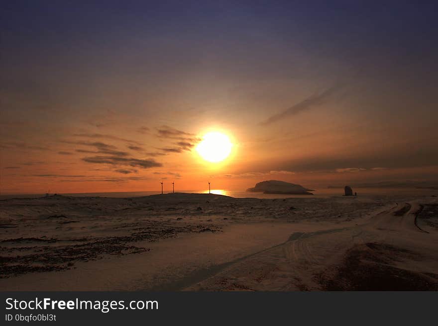 The nature of the Faroe Islands on a winter day in the north Atlantic