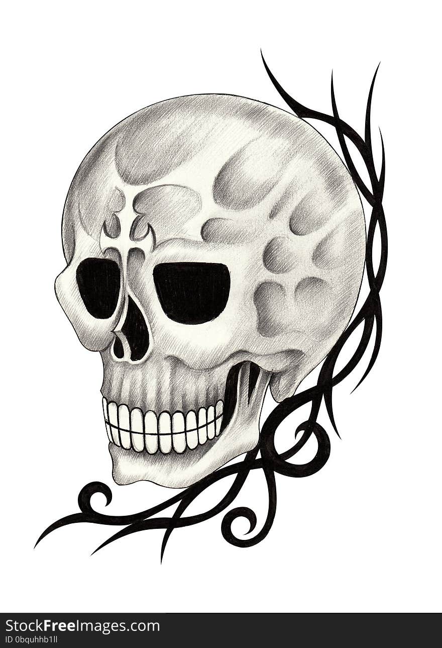 Art Skull Tattoo.