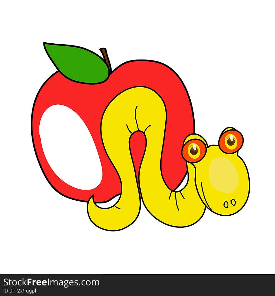 Worm And Apple