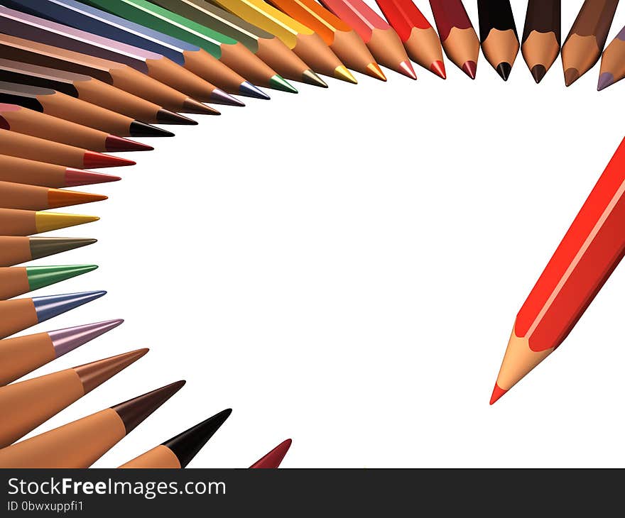 Colored pencils isolated on white background. Colored pencils isolated on white background