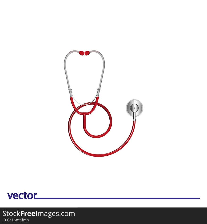 Flat Icon of stethoscope.