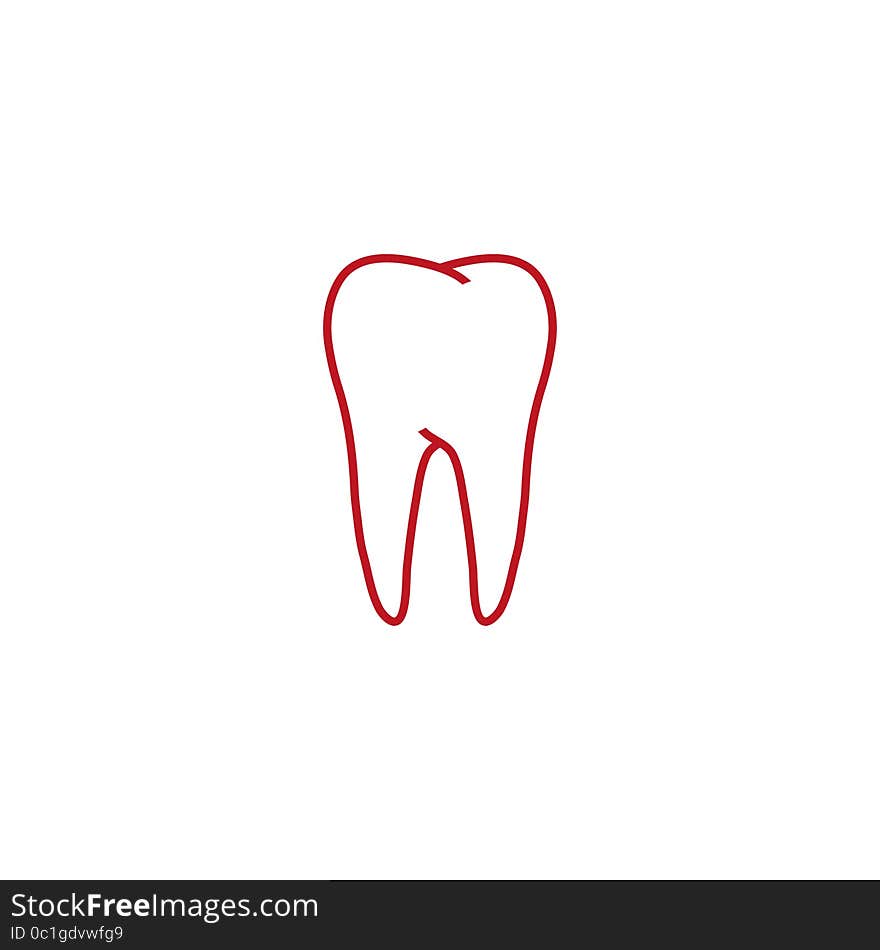 Vector illustration tooth on a white background