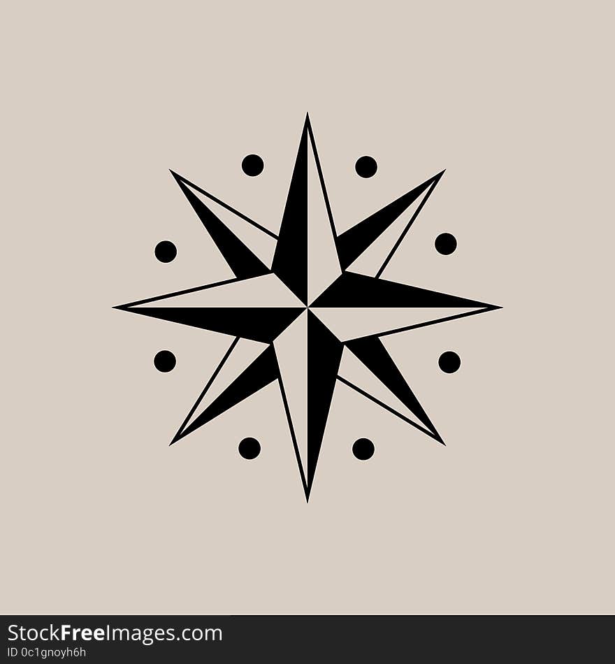 Vector image of the wind rose