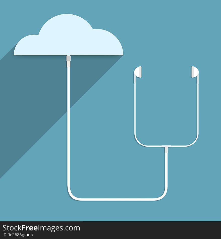 Earphone is connected to the cloud network.