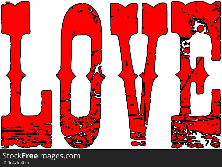 Love Word In Red