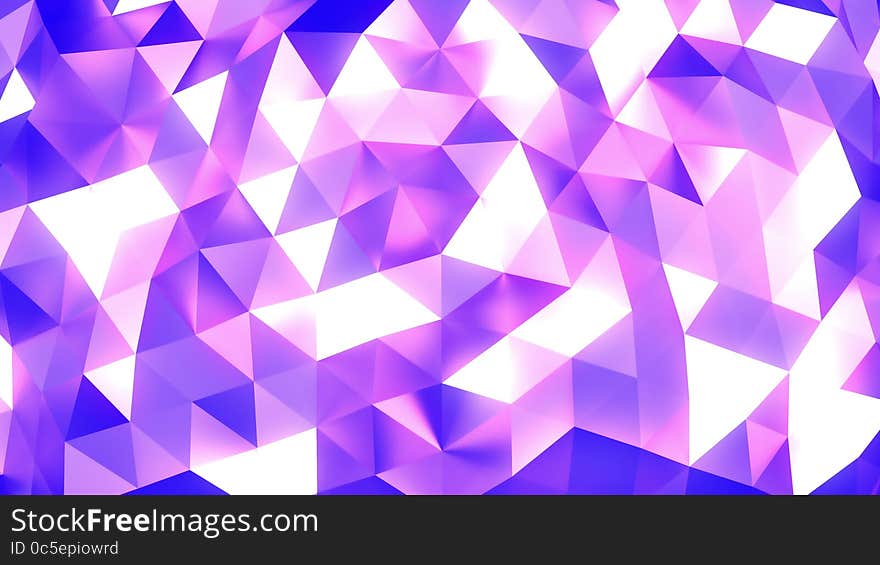 Pink - Blue - White Abstract Background Of Triangles - Low Poly, Seamless Loop