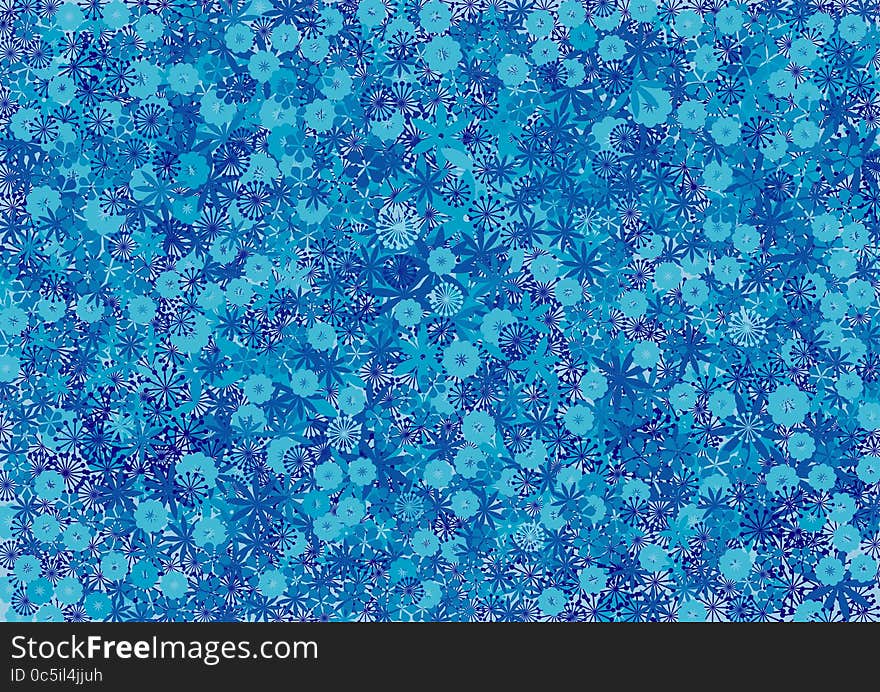 Blue vector background with flowers. Blue vector background with flowers