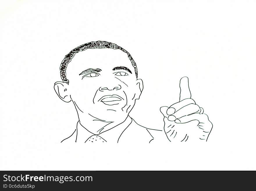 A drawing of President Obama