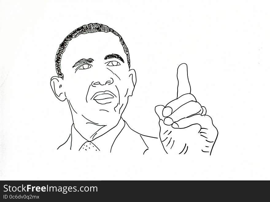 A drawing of President Obama